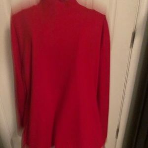 Red turtleneck shirt